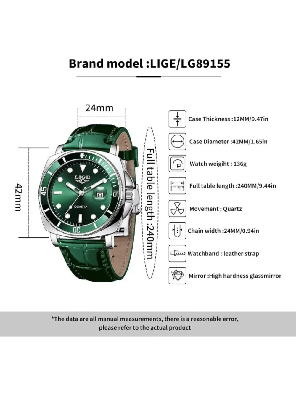 Waterproof Men's Dress Watch - Stylish Quartz Analog with Stainless Steel Band